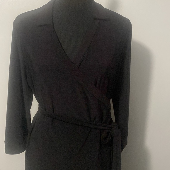NIC + ZOE Black Onyx Wrap Dress Sz L NWT - Picture 2 of 7